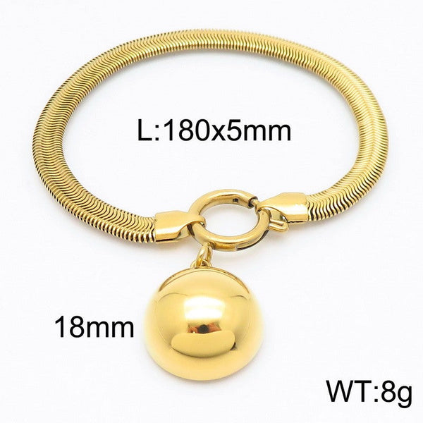 Kalen 5mm Stainless Steel Snake Chain Charm Bracelet Wholesale for Women