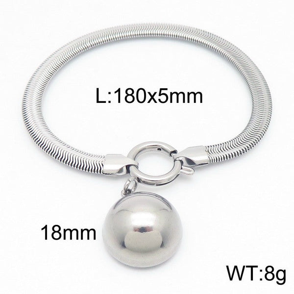 Kalen 5mm Stainless Steel Snake Chain Charm Bracelet Wholesale for Women