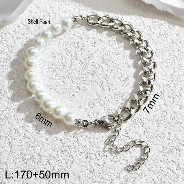 Kalen 7mm Chain Pearl Bracelet For Women