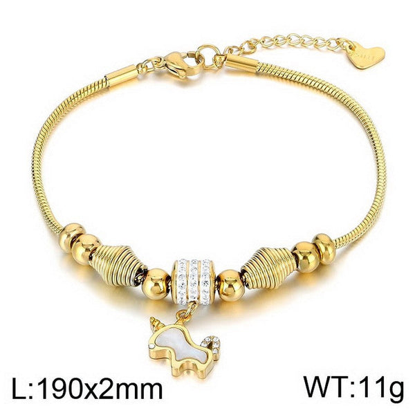 Kalen 2mm Snake Chain Zircon Charm Bracelet Wholesale for Women