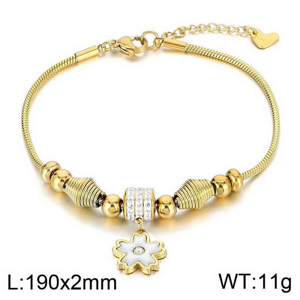 Kalen 2mm Snake Chain Zircon Charm Bracelet Wholesale for Women