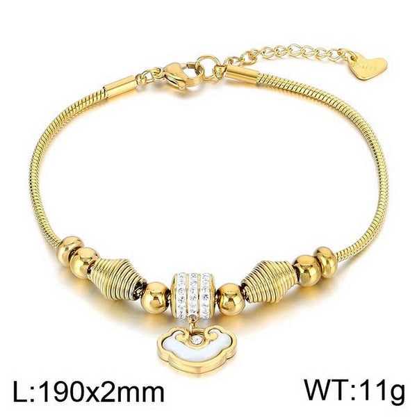 Kalen 2mm Snake Chain Zircon Charm Bracelet Wholesale for Women