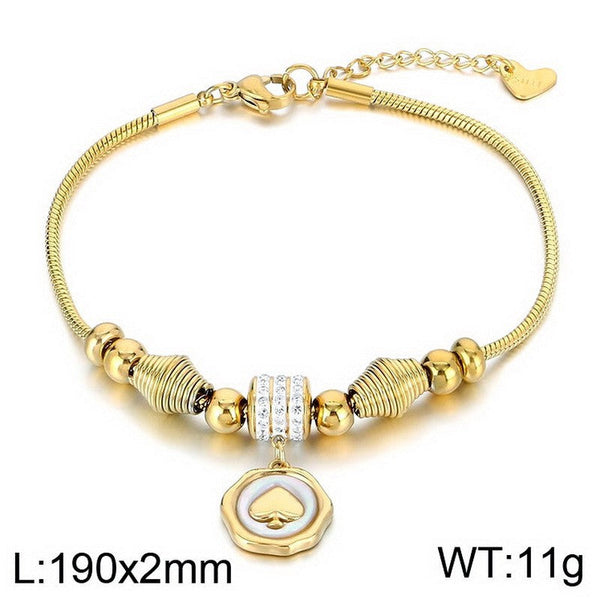 Kalen 2mm Snake Chain Zircon Charm Bracelet Wholesale for Women