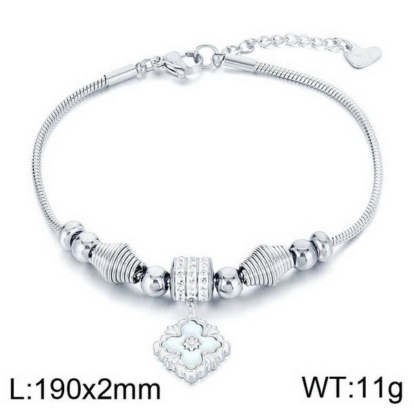 Kalen 2mm Snake Chain Zircon Charm Bracelet Wholesale for Women