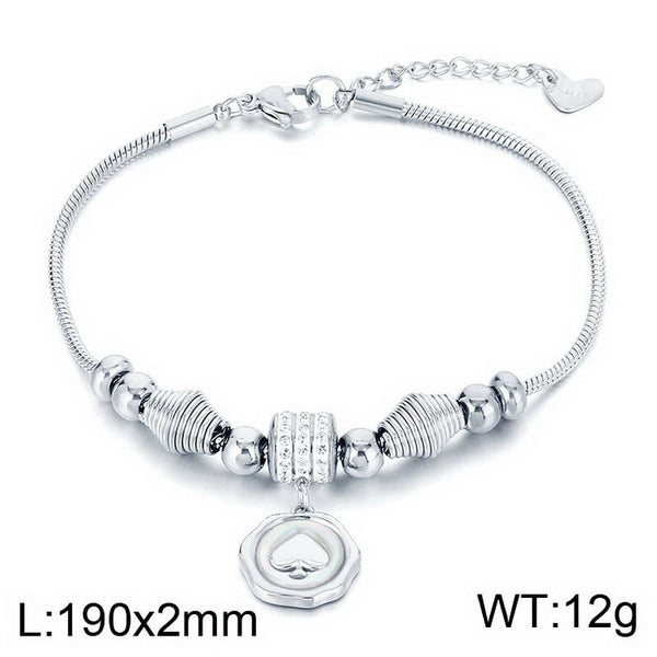 Kalen 2mm Snake Chain Zircon Charm Bracelet Wholesale for Women