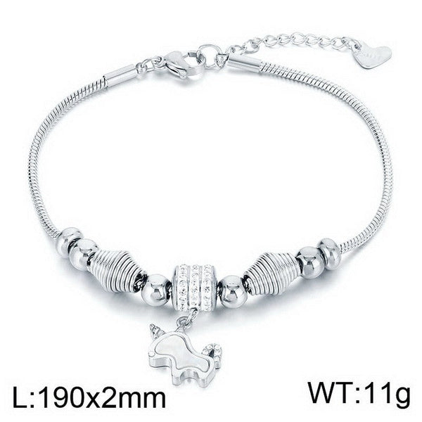 Kalen 2mm Snake Chain Zircon Charm Bracelet Wholesale for Women