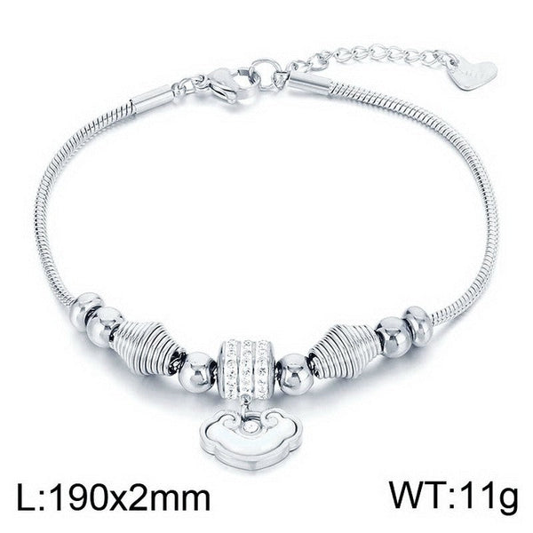 Kalen 2mm Snake Chain Zircon Charm Bracelet Wholesale for Women