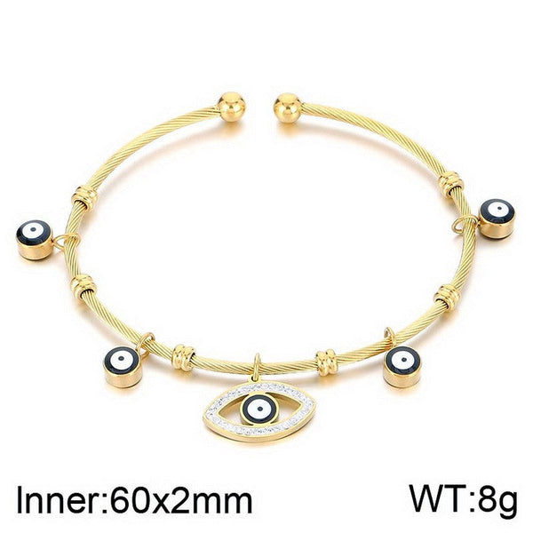 Kalen Evil Eye Charm Cuff Bracelet Bangle Wholesale for Women