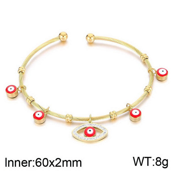 Kalen Evil Eye Charm Cuff Bracelet Bangle Wholesale for Women