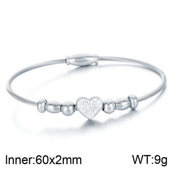 Kalen Stainless Steel Charm Bracelet Bangle Wholesale for Women