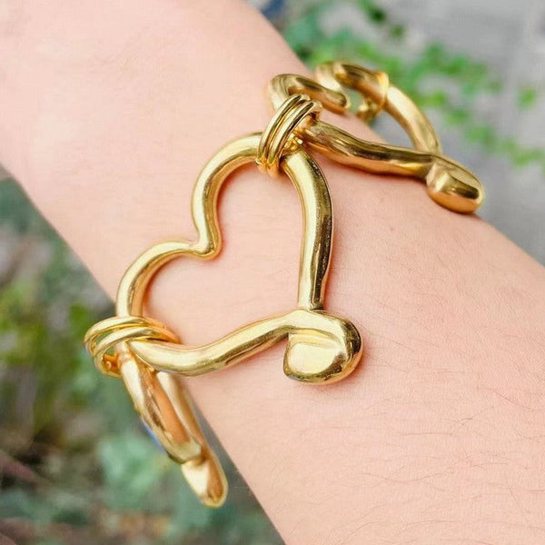 Kalen Stainless Steel Heart Chain Bracelet Wholesale for Women