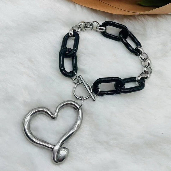 Kalen Stainless Steel Chain Heart Charm Bracelet Wholesale for Women