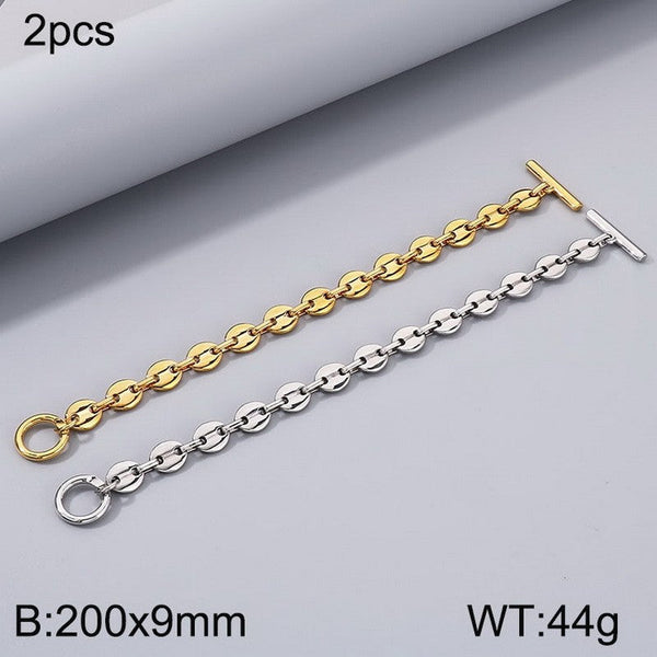 Kalen 9mm Pig Nose Chain Bracelet with OT Clap Wholesale for Women