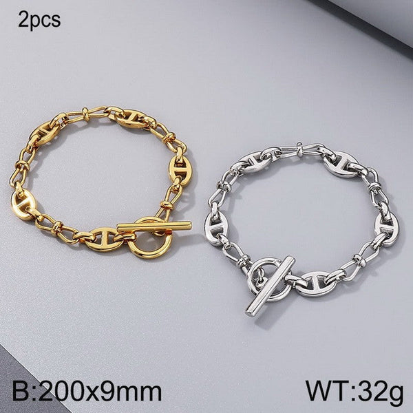 Kalen 9mm Marine Chain Bracelet with OT Clap Wholesale for Women