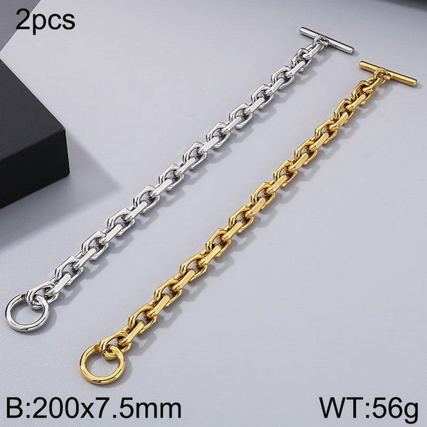 Kalen 7.5mm Cable Chain Bracelet with OT Clap Wholesale for Women