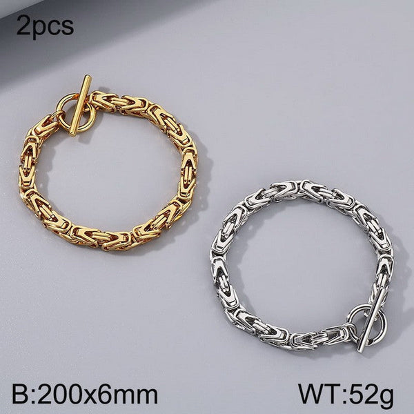 Kalen 6mm Byzantine Chain Bracelet with OT Clap Wholesale for Women