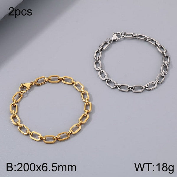 Kalen 6.5mm Cable Chain Bracelet with OT Clap Wholesale for Women