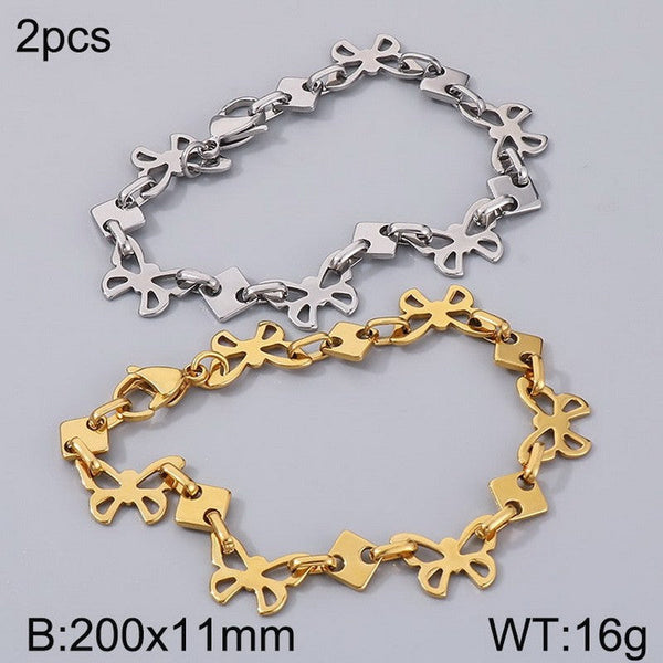 Kalen Butterfly Chain Bracelet with OT Clap Wholesale for Women