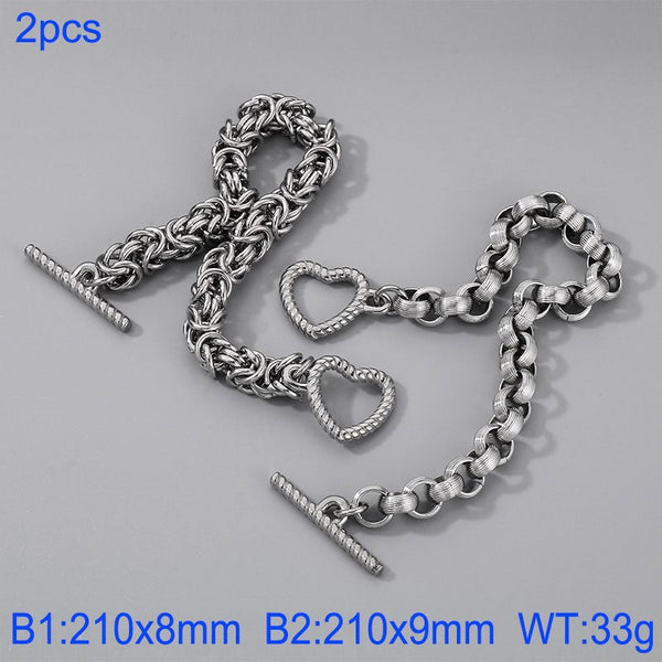 Kalen Stainless Steel Byzantine Cable Chain Bracelet With OT Clap Wholesale for Women