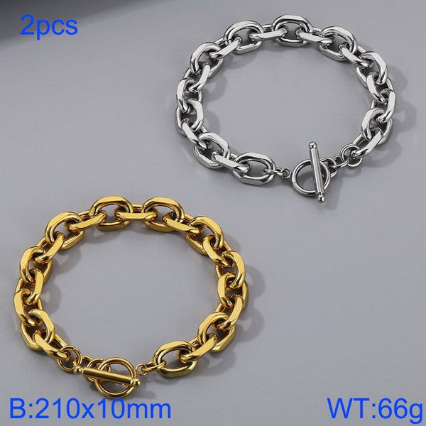Kalen Stainless Steel Cable Chain Bracelet With OT Clap Wholesale for Women