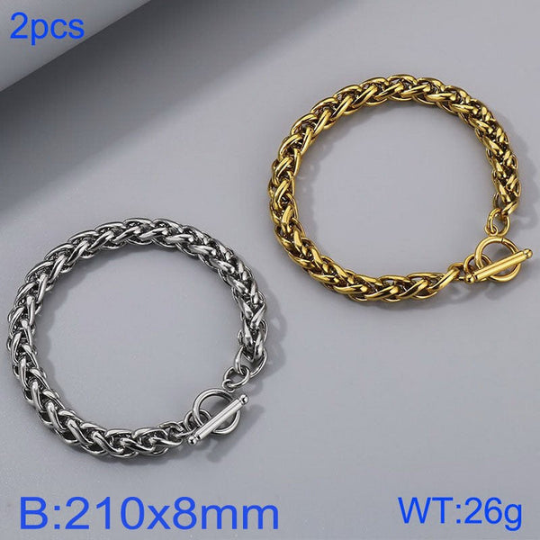 Kalen Stainless Steel Wheat Chain Bracelet With OT Clap Wholesale for Women