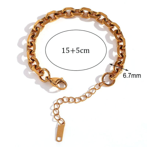 Kalen Stainless Steel Flat Cable Chain Bracelet Wholesale for Women