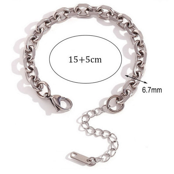 Kalen Stainless Steel Flat Cable Chain Bracelet Wholesale for Women