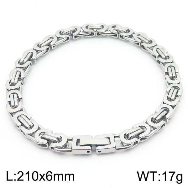 Kalen 6mm Byzantine Link Chain Bracelet Wholesale for Men