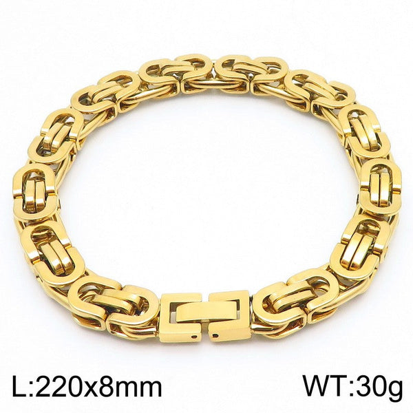 Kalen 8mm Byzantine Link Chain Bracelet Wholesale for Men