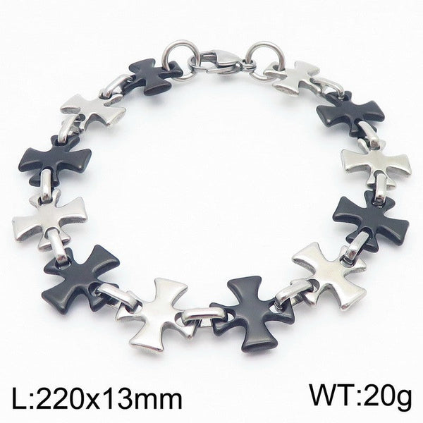 Kalen Stainless Steel Cross Chain Bracelet for Men Wholesale
