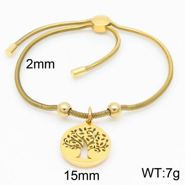 Kalen 2mm Snake Chain Tree Charm Bracelet for Women Wholesale