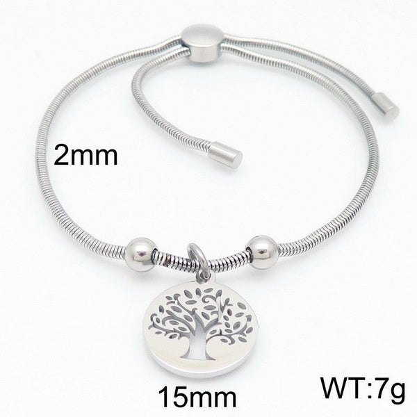 Kalen 2mm Snake Chain Tree Charm Bracelet for Women Wholesale