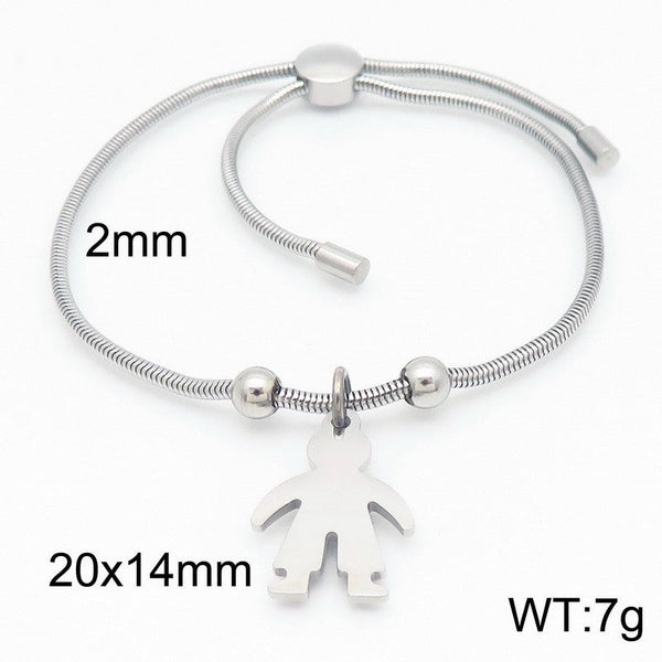 Kalen 2mm Snake Chain Boy Charm Bracelet for Women Wholesale