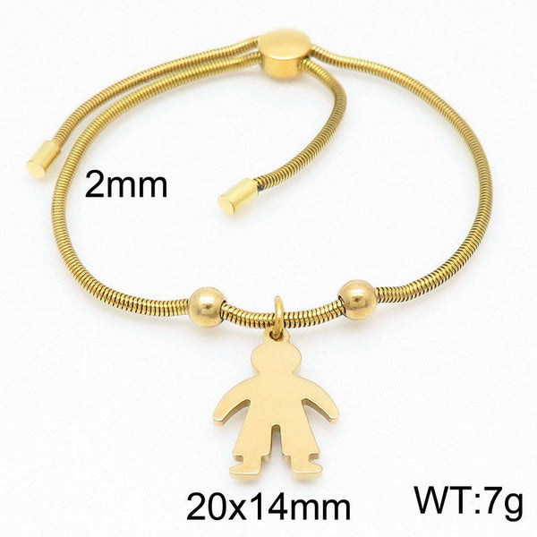 Kalen 2mm Snake Chain Boy Charm Bracelet for Women Wholesale