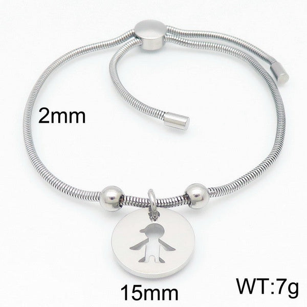 Kalen 2mm Snake Chain Boy Charm Bracelet for Women Wholesale