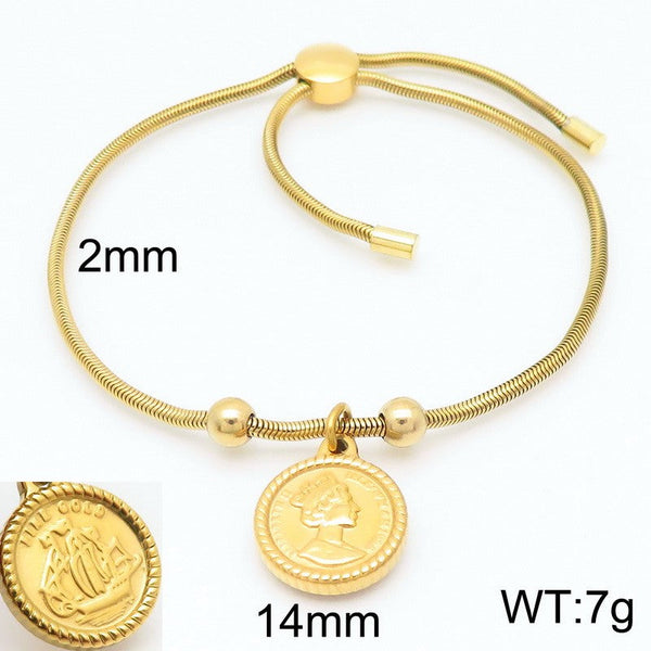 Kalen Snake Chain Coin Charm Bracelet for Women Wholesale