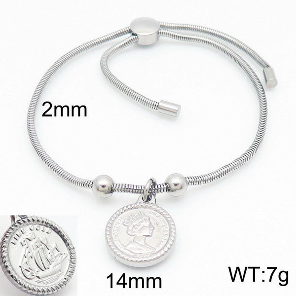 Kalen Snake Chain Coin Charm Bracelet for Women Wholesale