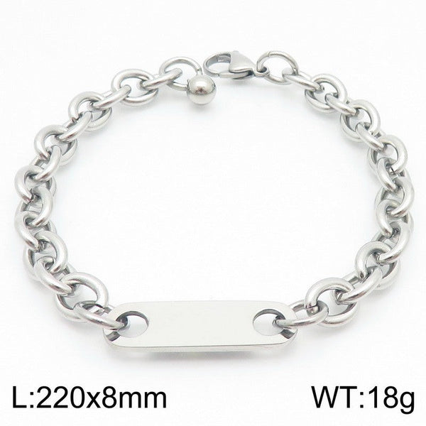 Kalen 8mm Cable Chain ID Bracelet for Men Wholesale