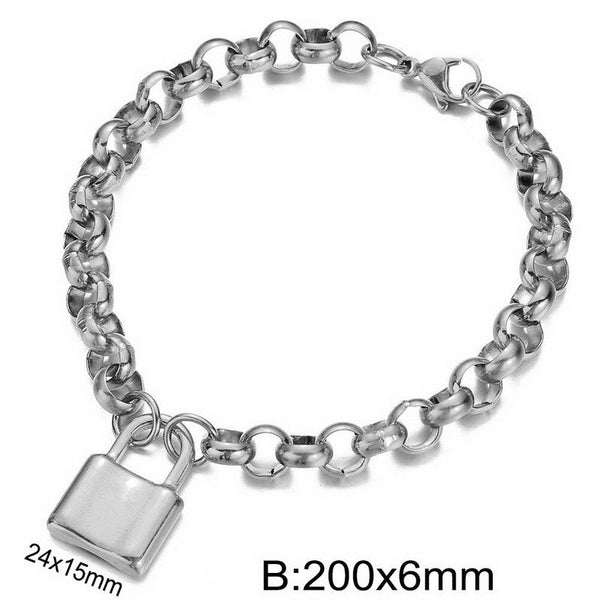 Kalen 6mm Loop Chain Lock Charm Bracelet for Women Wholesale