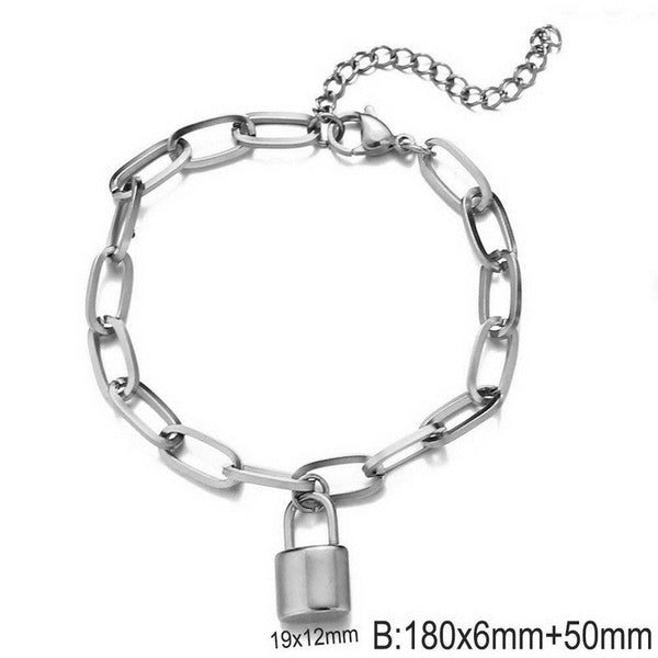 Kalen 6mm Loop Chain Lock Charm Bracelet for Women Wholesale