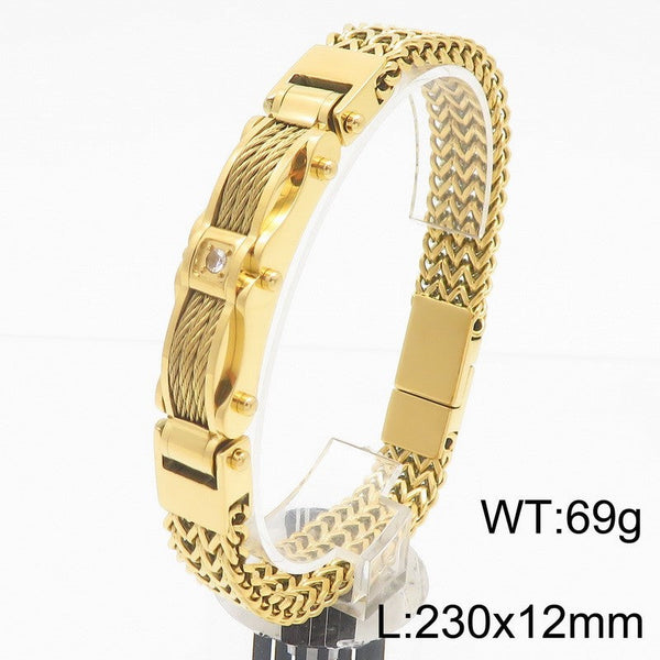 Kalen 12mm Foxtail Chain Bracelet for Men Wholesale