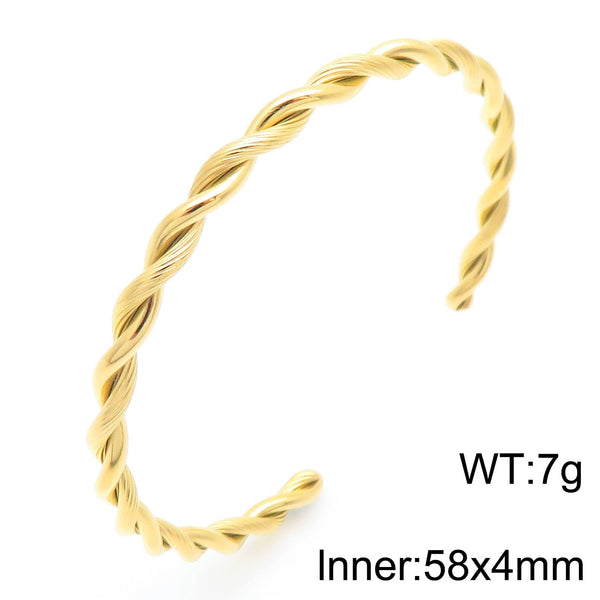 Kalen Gold Rope Twist Cuff Bracelet for Women