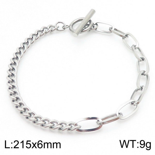 Kalen Stainless Steel Chain Bracelet With OT Clap for Women