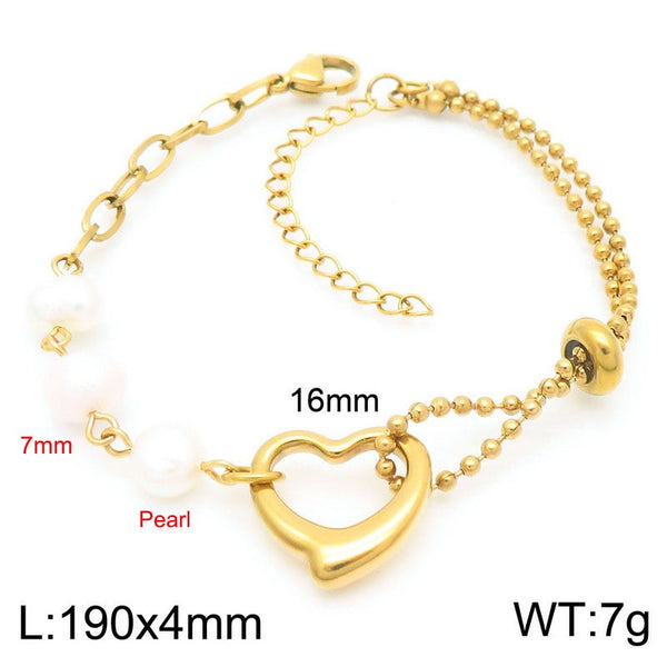 Kalen Pearl Heart Charm Bracelet for Women