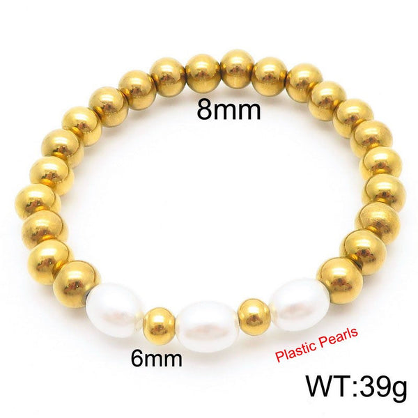 Kalen 8mm Pearl Bead Chain Bracelet for Women