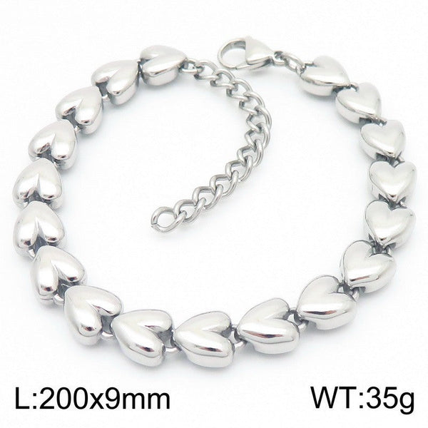 Kalen Love Heart Chain Bracelet for Women Wholesale