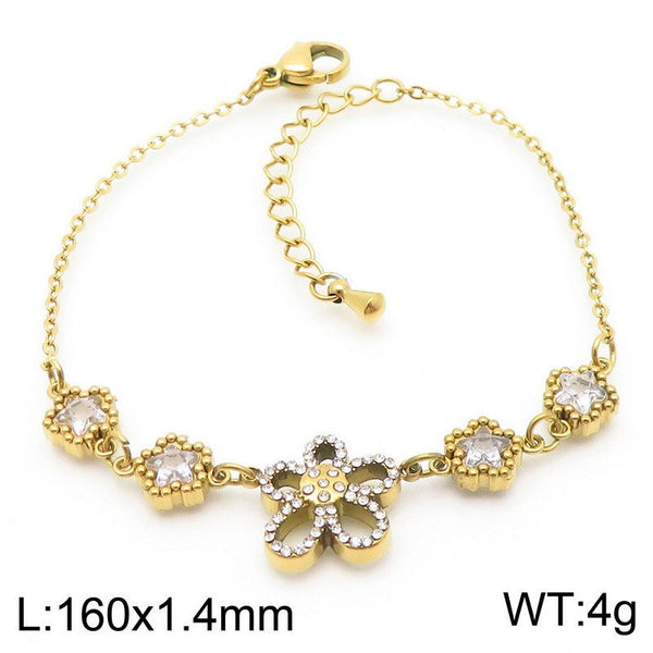 Kalen Zircon Flower Charm Bracelet for Women Wholesale