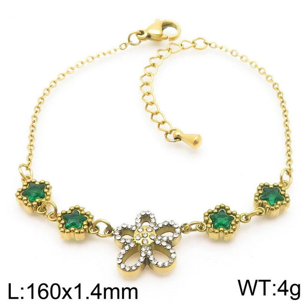 Kalen Zircon Flower Charm Bracelet for Women Wholesale