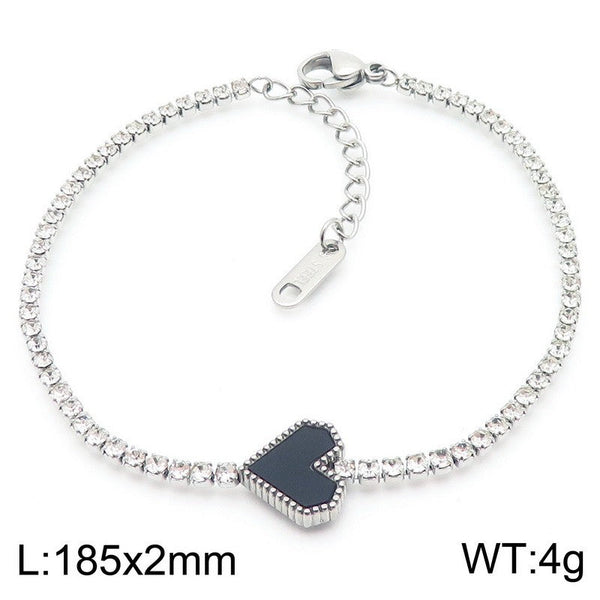 Kalen Stainless Steel Zircon Heart Bracelet for Women Wholesale