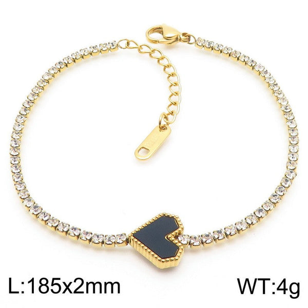 Kalen Stainless Steel Zircon Heart Bracelet for Women Wholesale